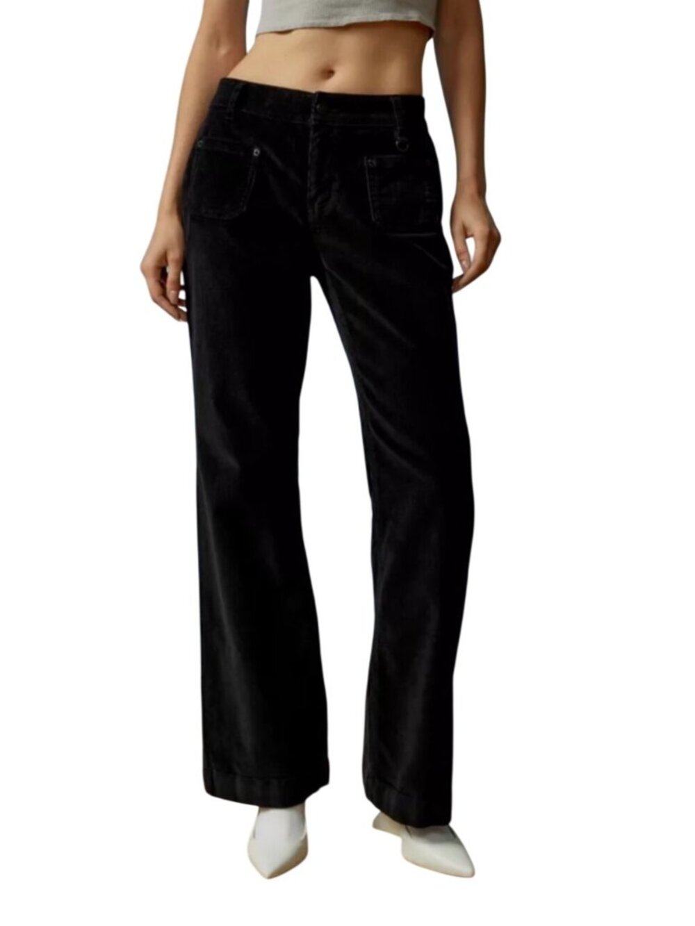 BDG Eliana Kick Flare Corduroy Pants patch pocket Size 2 High-Waisted Wide Leg